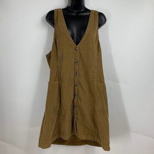 Toad&Co Women's Scouter V Neck Button Cord Jumper in Honey Brown Size L